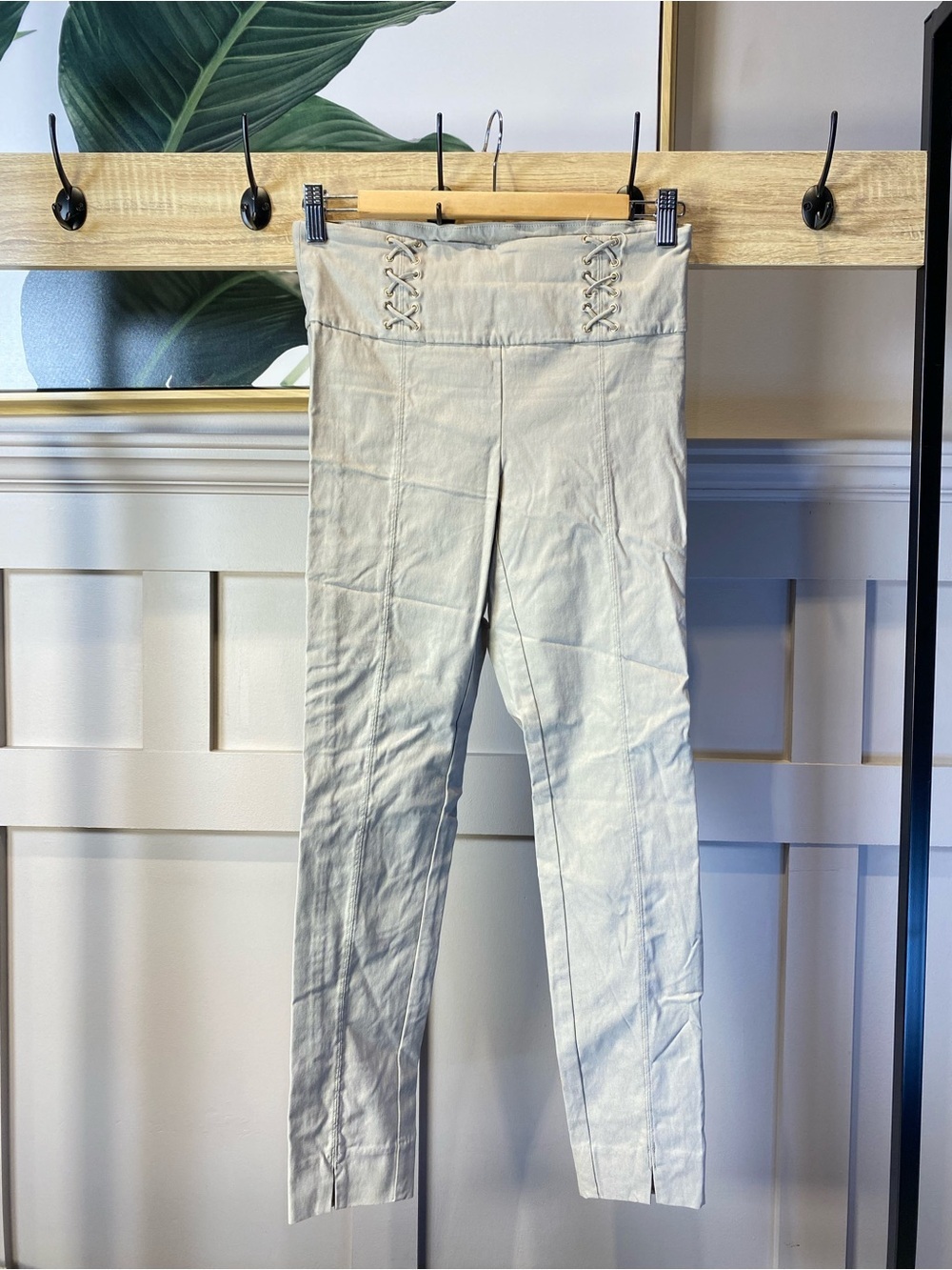 Le Château Khaki Lace-Up High Waist Pants Size 4